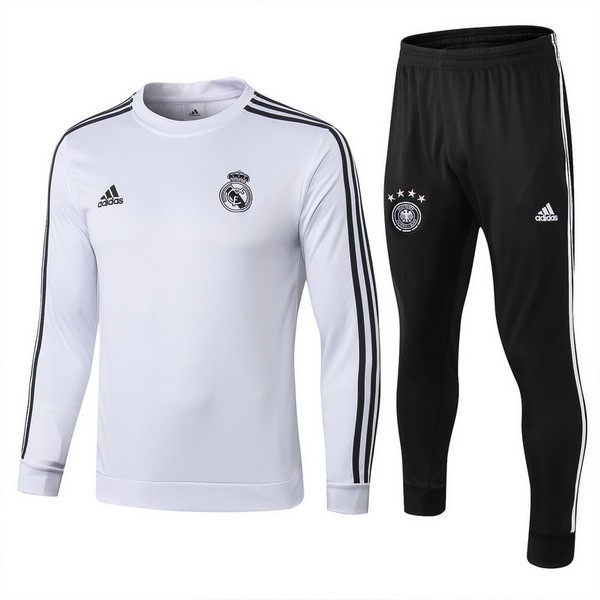 Trainingsanzug Woolen Kinder Real Madrid 2018-19 Schwarz Weiß Schwarz Fussballtrikots Günstig
